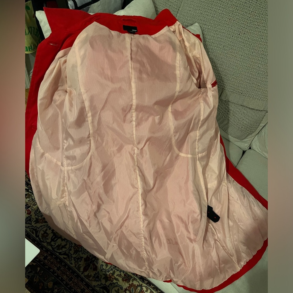 H&M Red 3/4 length Jacket Size 12 - Picture 5 of 6